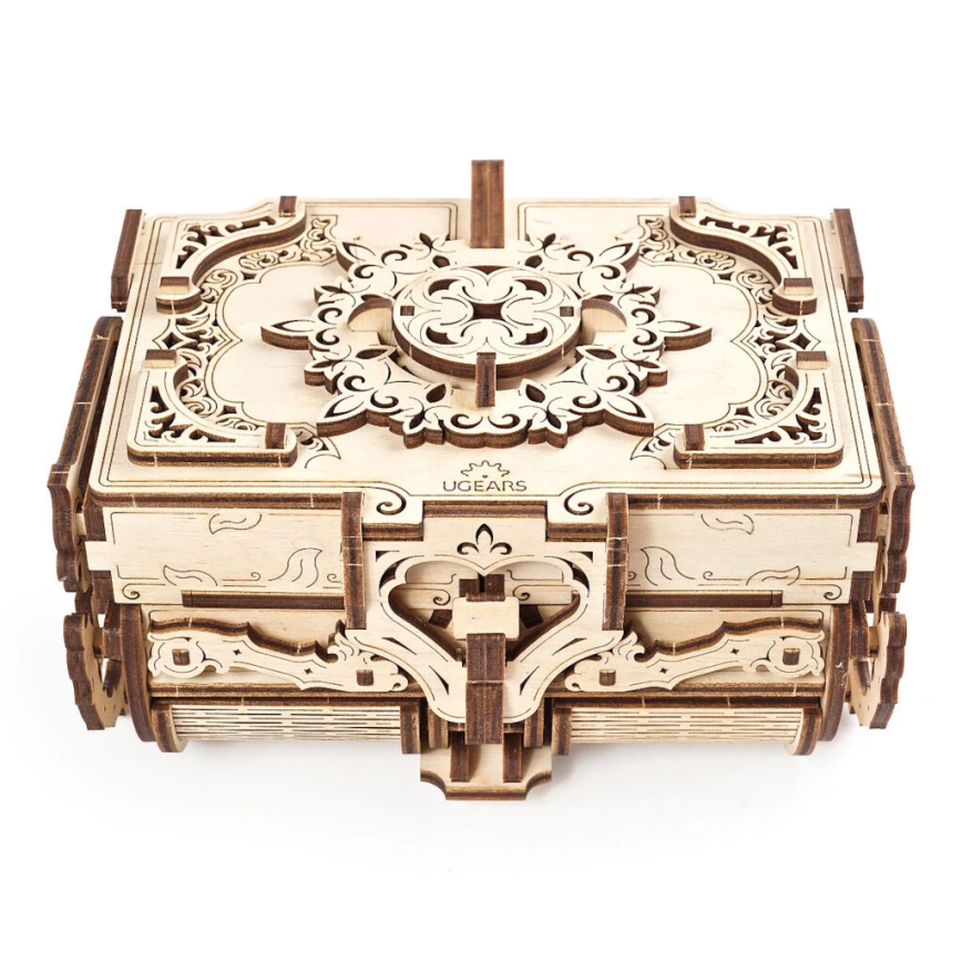 Ugears - 3D lesena mehanska sestavljanka Antique jewelry box