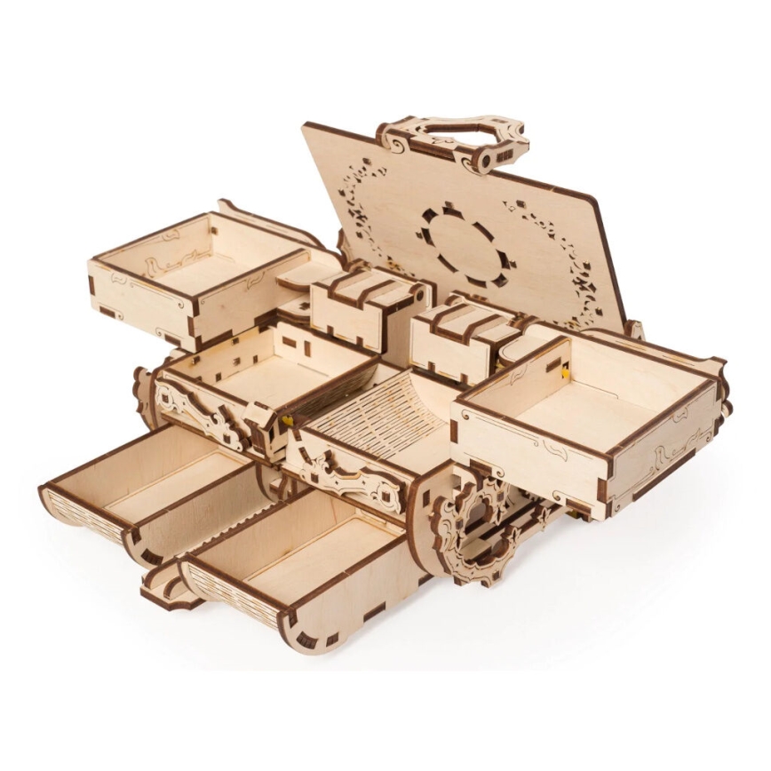 Ugears - 3D lesena mehanska sestavljanka Antique jewelry box