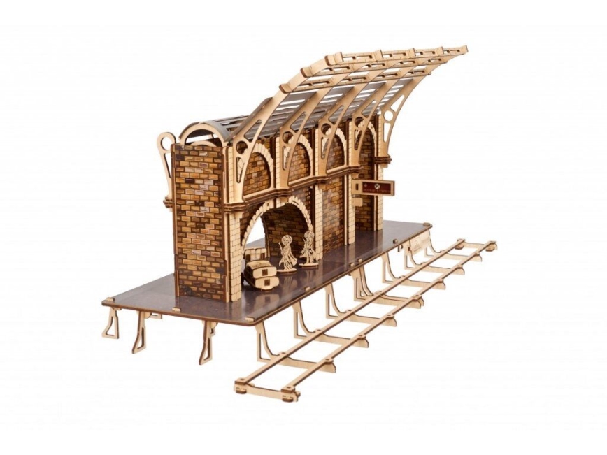 Ugears - 3D lesena mehanska sestavljanka Harry Potter železniški peron