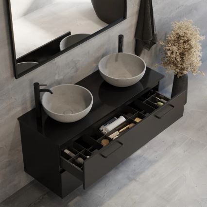 Umivalnik za pult BERGEN, premer 39 cm, beton/siva