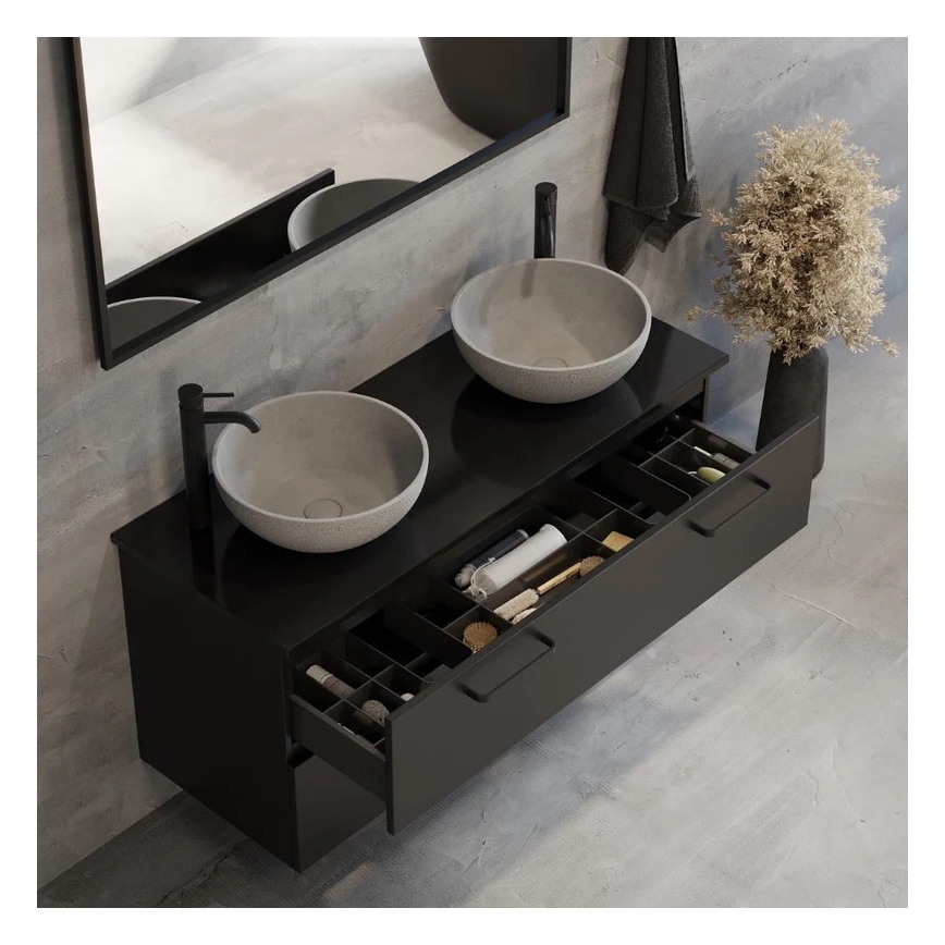 Umivalnik za pult BERGEN, premer 39 cm, beton/siva