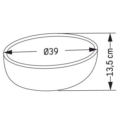 Umivalnik za pult BERGEN, premer 39 cm, beton/siva
