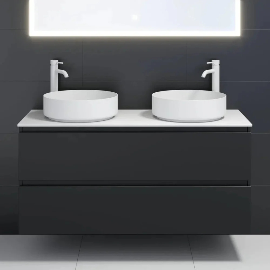 Umivalnik za pult LJORDAL Ø 40 cm, jeklo/bela