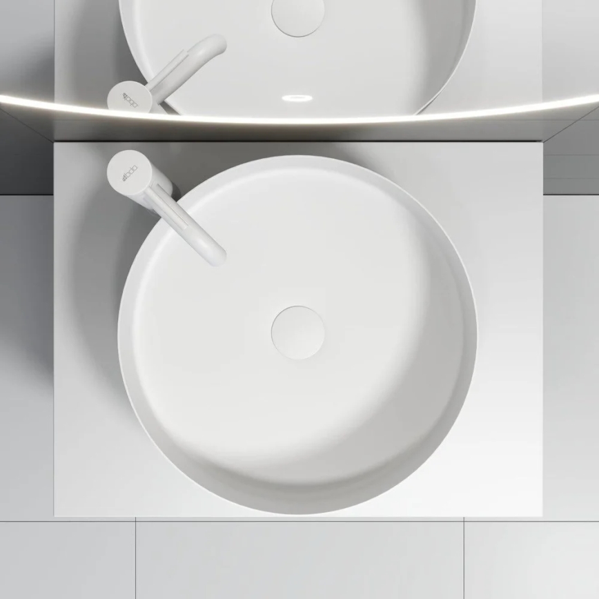 Umivalnik za pult LJORDAL Ø 40 cm, jeklo/bela