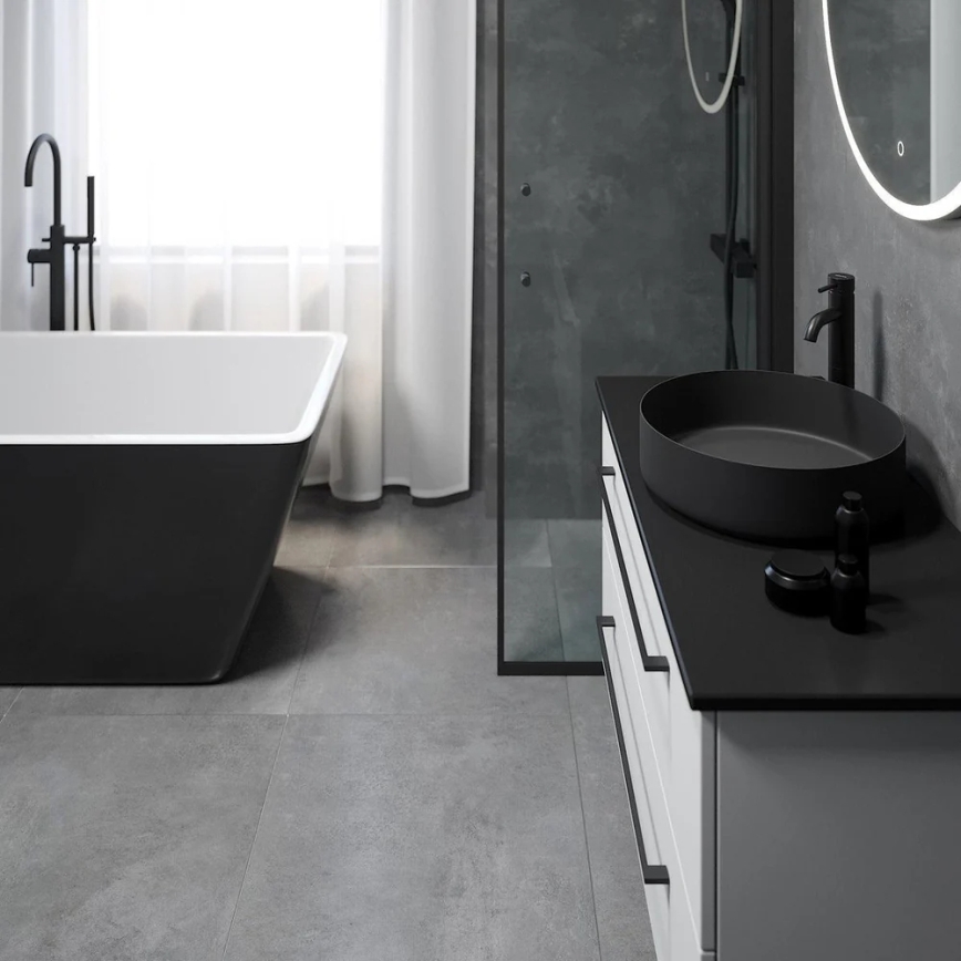 Umivalnik za pult LJORDAL Ø 40 cm jeklo/črna