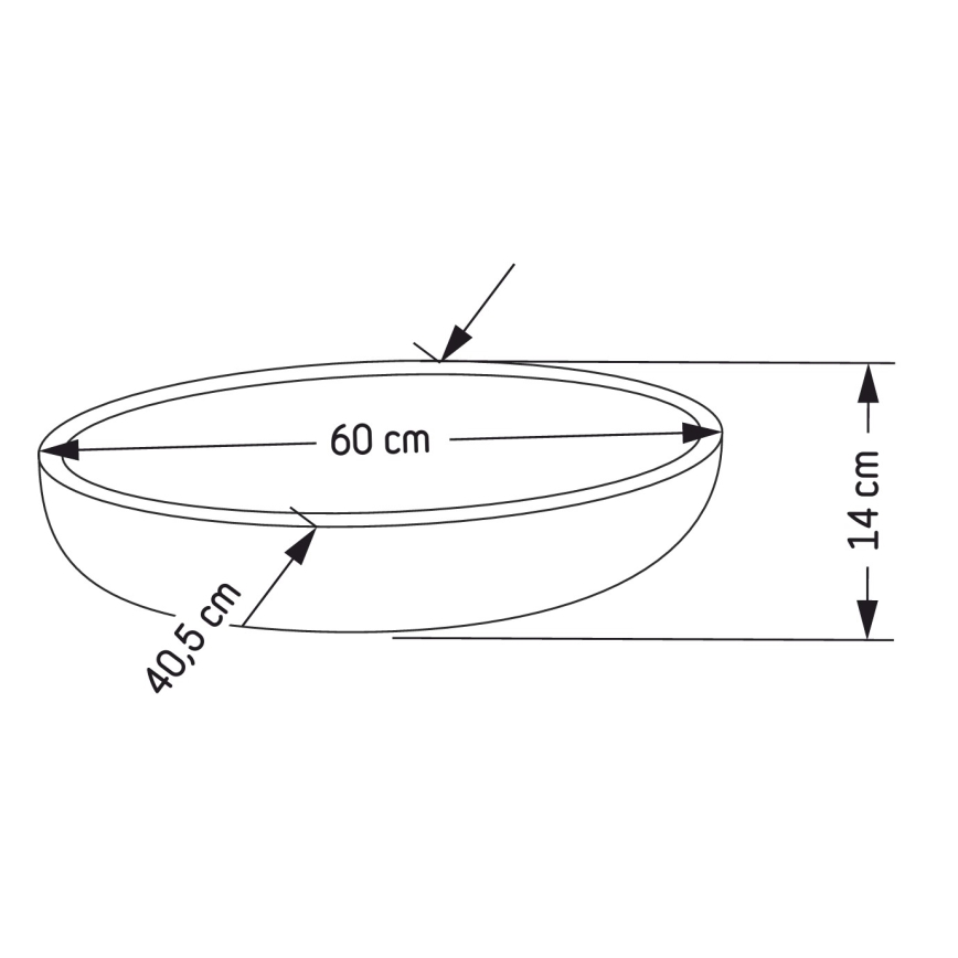 Umivalnik za pult OLSBORG 60x40,5 cm beton/siva