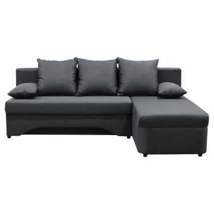 Univerzalna raztegljiva kotna sedežna garnitura z odlagalnim prostorom v obliki črke L ALMEIDA antracit