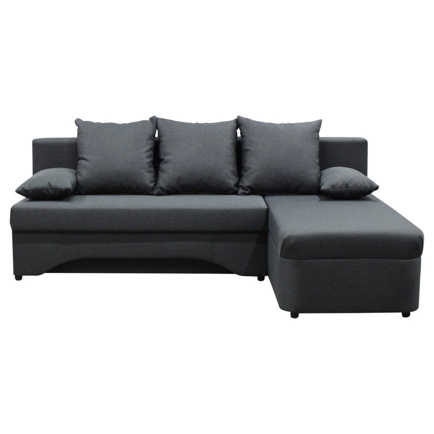 Univerzalna raztegljiva kotna sedežna garnitura z odlagalnim prostorom v obliki črke L ALMEIDA antracit