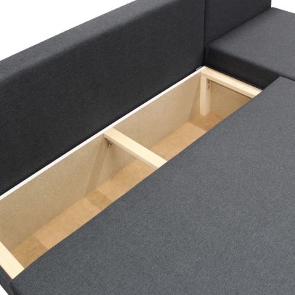 Univerzalna raztegljiva kotna sedežna garnitura z odlagalnim prostorom v obliki črke L ALMEIDA antracit