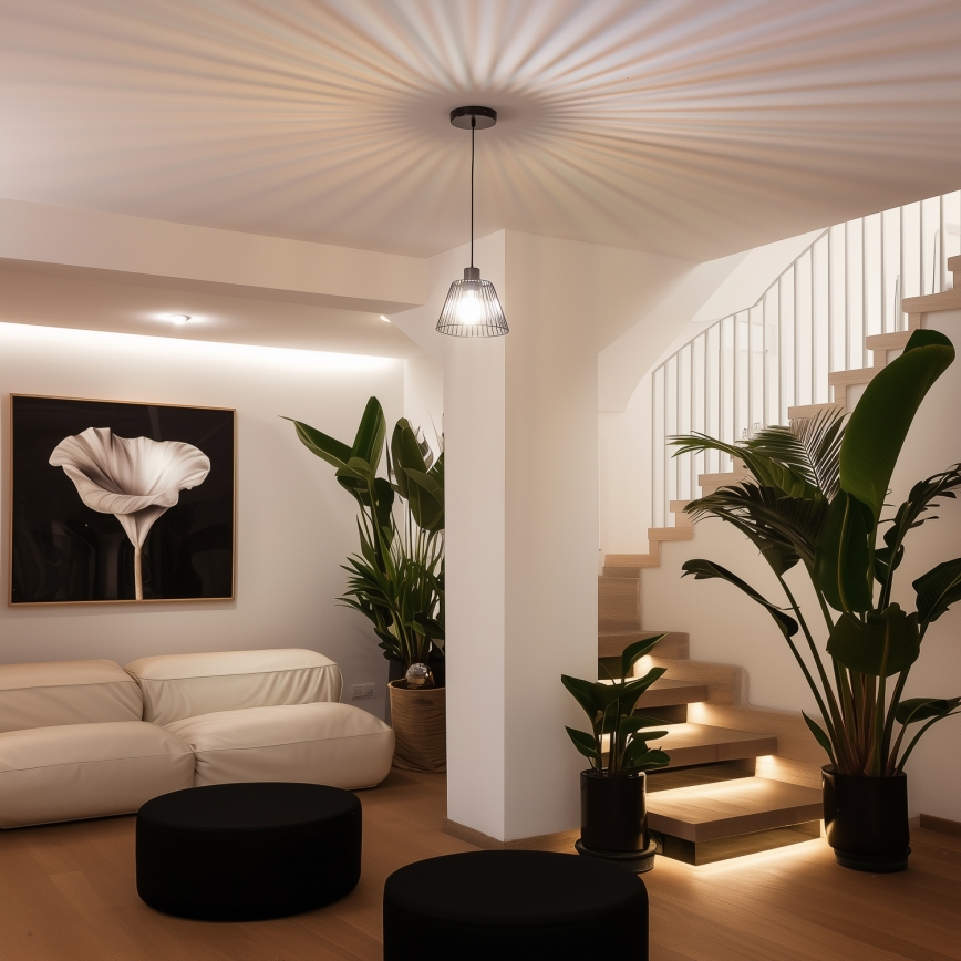 Univerzalen abažur CURITIBA, premer 21 cm, črne barve