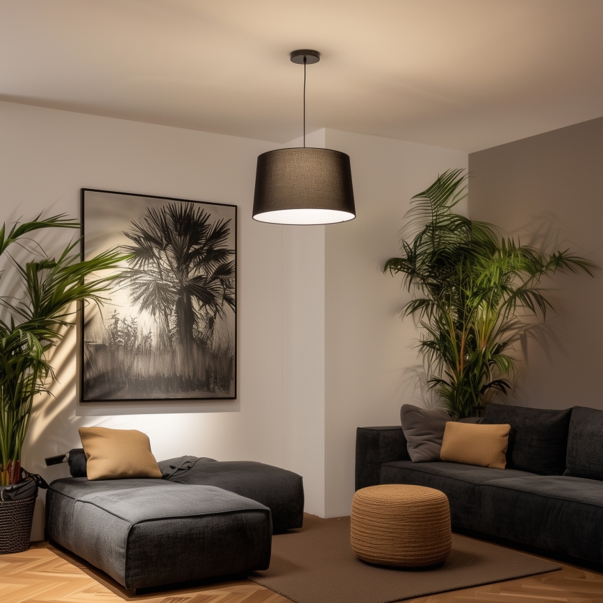 Univerzalen abažur KERIA, premera 45 cm, črne barve