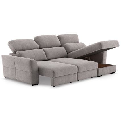 Vsestranski kotni raztegljiv trosed s shranjevalnim prostorom TRENTO taupe