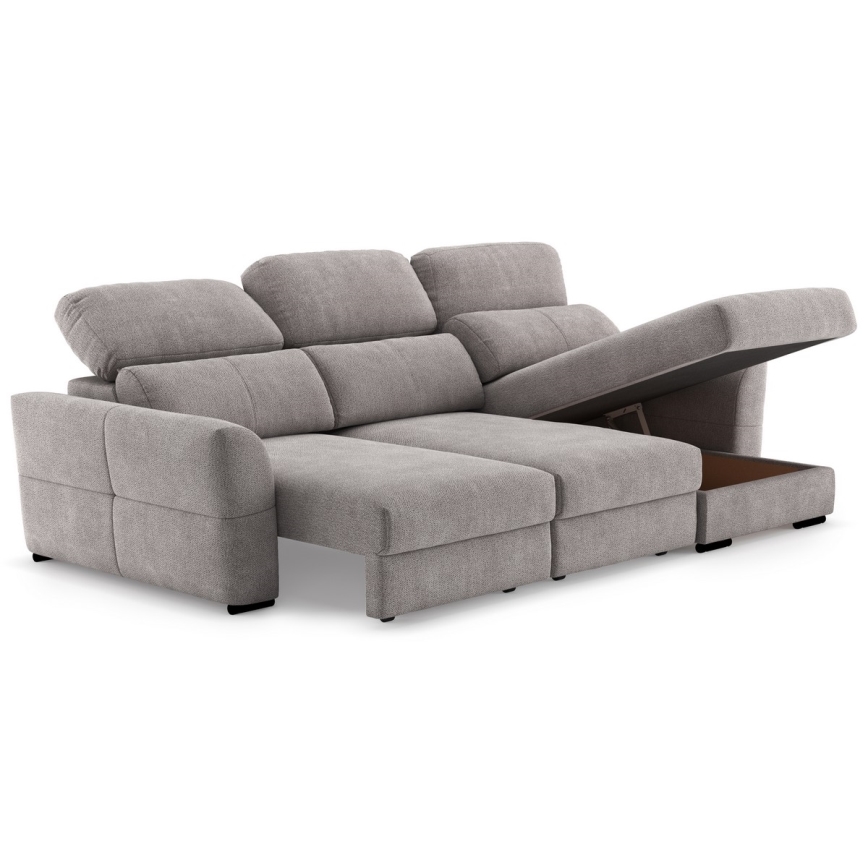 Vsestranski kotni raztegljiv trosed s shranjevalnim prostorom TRENTO taupe