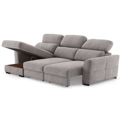 Vsestranski kotni raztegljiv trosed s shranjevalnim prostorom TRENTO taupe