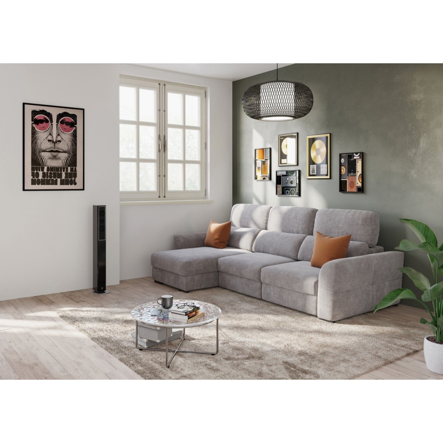 Vsestranski kotni raztegljiv trosed s shranjevalnim prostorom TRENTO taupe