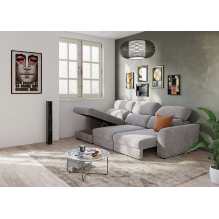 Vsestranski kotni raztegljiv trosed s shranjevalnim prostorom TRENTO taupe