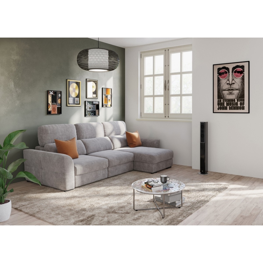 Vsestranski kotni raztegljiv trosed s shranjevalnim prostorom TRENTO taupe