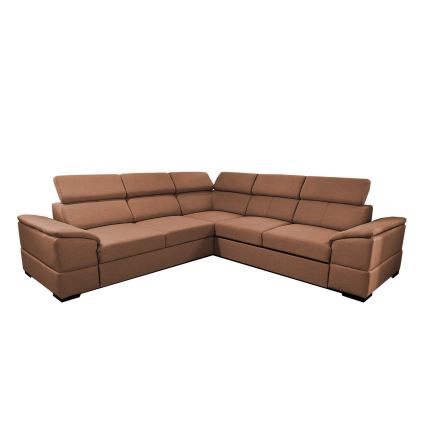 Univerzalna kotna raztegljiva sedežna garnitura s shranjevalnim prostorom GRANADA rjava