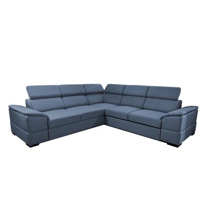 Univerzalna kotna raztegljiva sedežna garnitura z vgrajenim prostorom za shranjevanje GRANADA modra