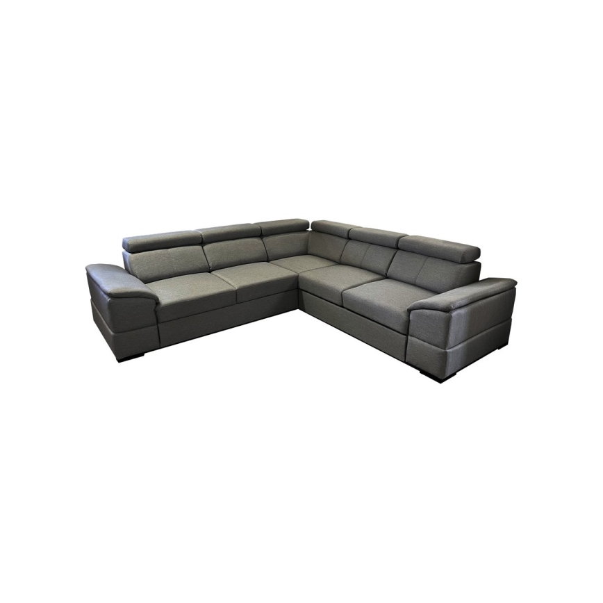 Univerzalna kotna raztegljiva sedežna garnitura s predalom za shranjevanje GRANADA temno siva