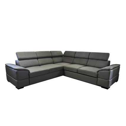 Univerzalna kotna raztegljiva sedežna garnitura s predalom za shranjevanje GRANADA temno siva