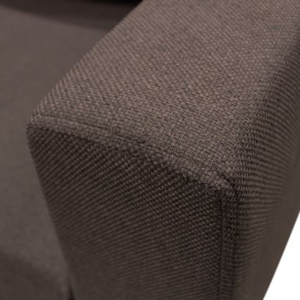 Univerzalna raztegljiva kotna sedežna garnitura v U-obliki SEYA z odlagalnim prostorom, rjava