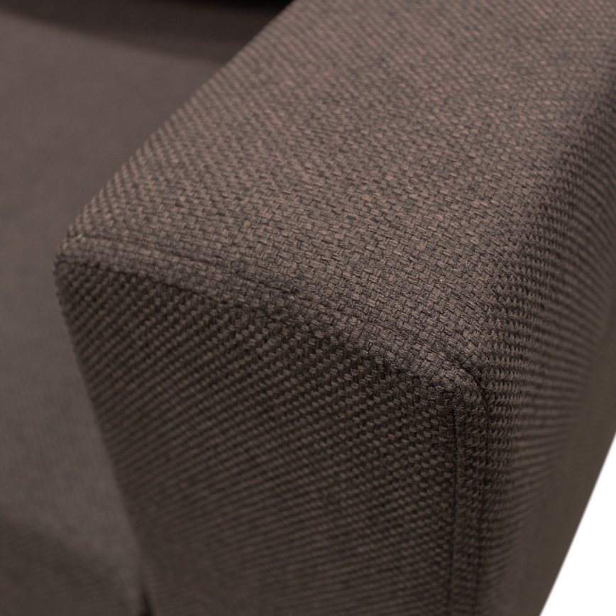 Univerzalna raztegljiva kotna sedežna garnitura v U-obliki SEYA z odlagalnim prostorom, rjava