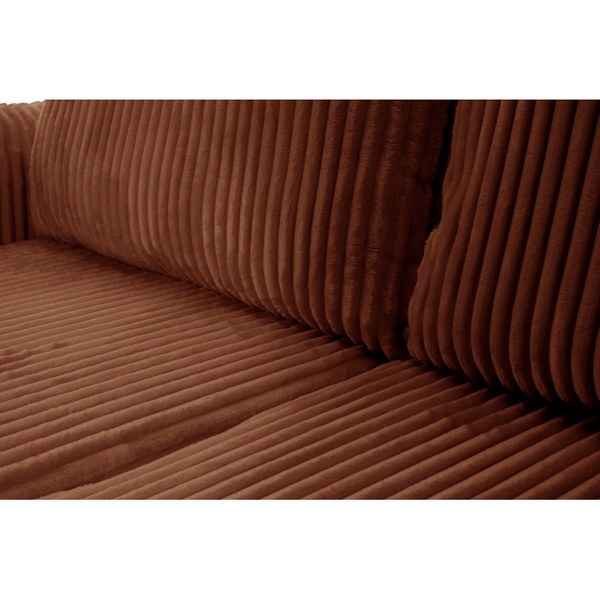 Univerzalna raztegljiva kotna sedežna garnitura FRIDA v obliki črke L s prostorom za shranjevanje, rjava