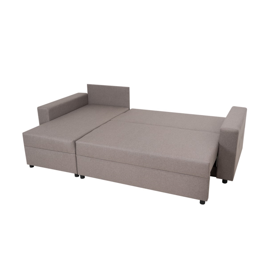 Univerzalni kotna lounge suite z sleeping funkcija in prostorom za shranjevanje SEVILLA siva