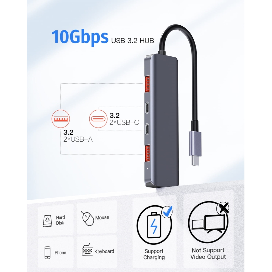 USB-C hub 5 v 1 s Power Delivery 100 W