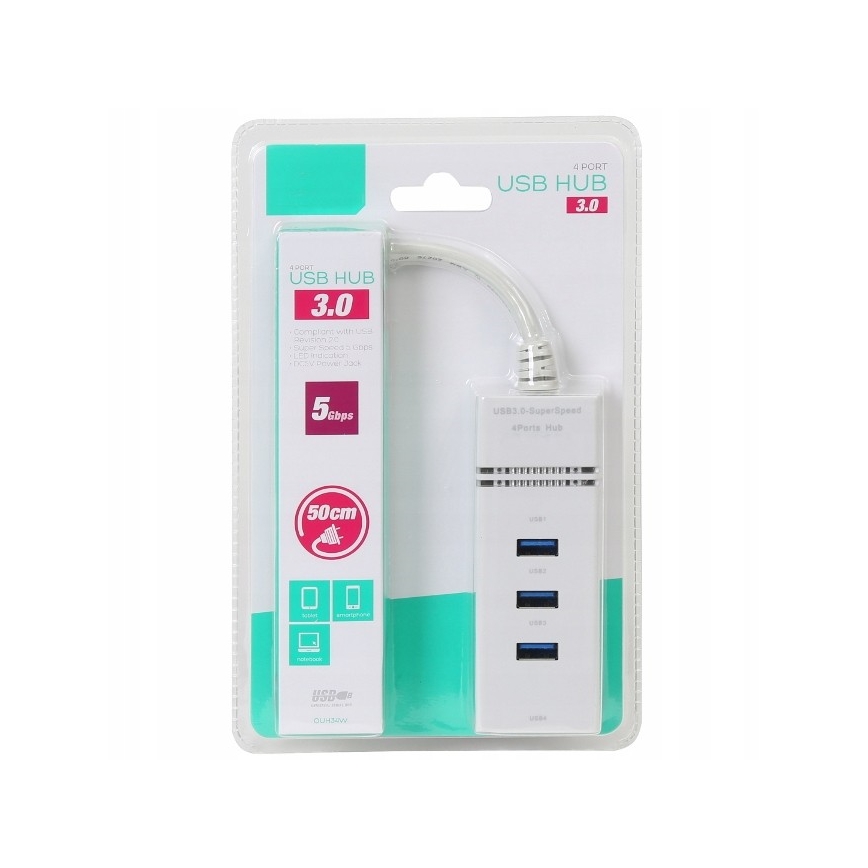 USB HUB 4xUSB 3.0 adapter 50 cm