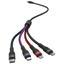 USB kabel USB-A / USB Lightning / MicroUSB / USB-C 1,2m multicolor