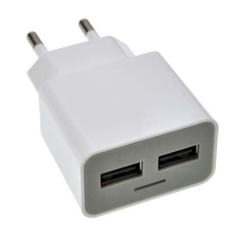 USB Polnilni adapter 2xUSB 2400MmA/AC 230V