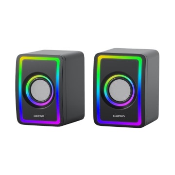 USB Zvočniki z RGB osvetlitev 2x3W/5V črna