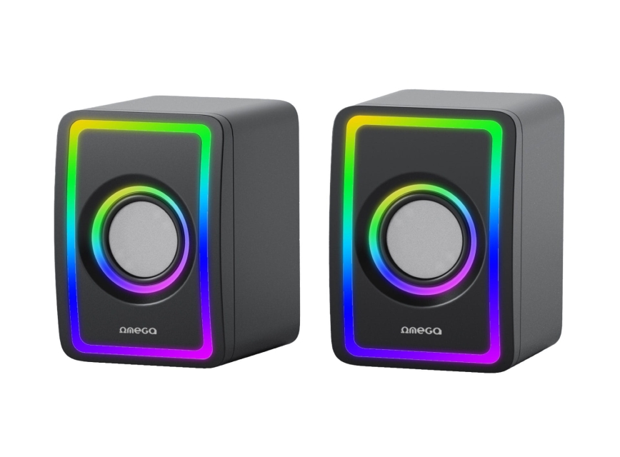 USB Zvočniki z RGB osvetlitev 2x3W/5V črna