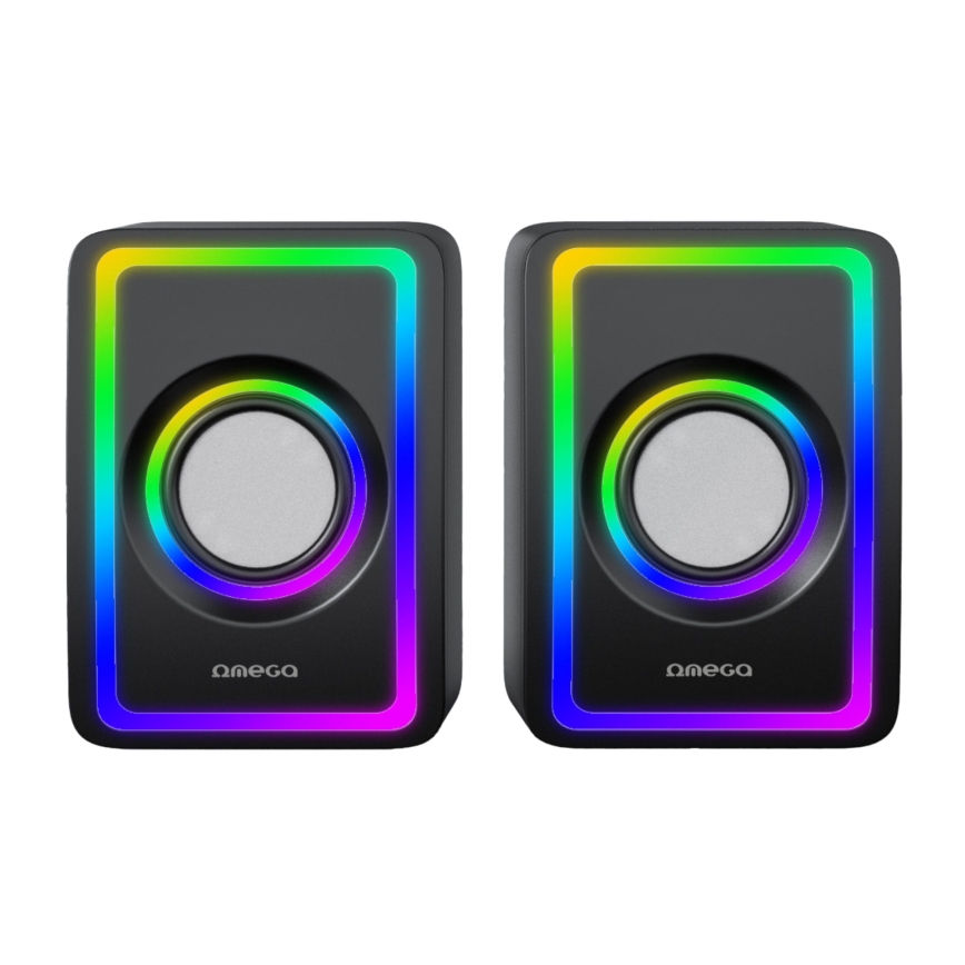 USB Zvočniki z RGB osvetlitev 2x3W/5V črna
