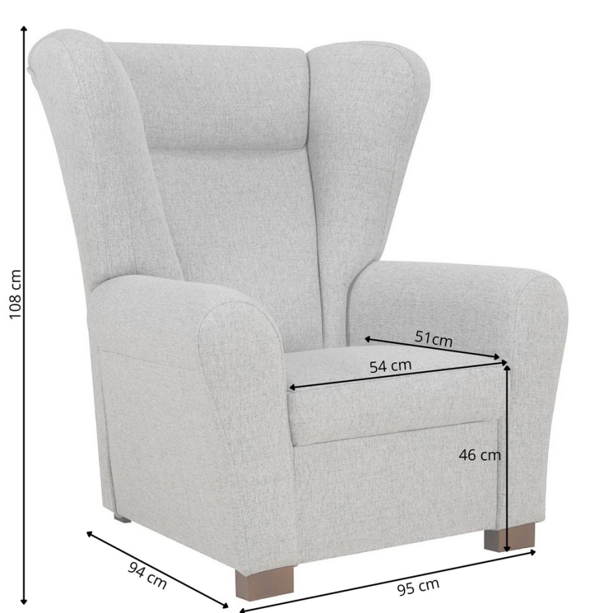 Ušesni naslanjač VIVA v modri barvi