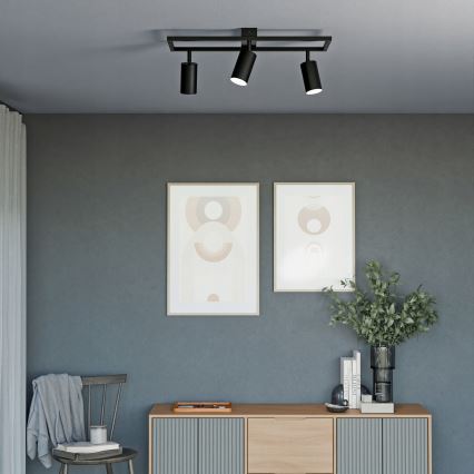 Usmerjena svetilka 3xGU10/30W/230V črna