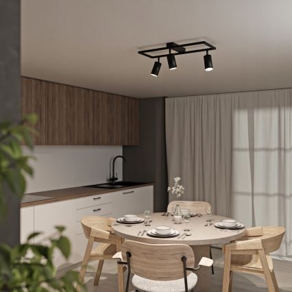 Usmerjena svetilka 3xGU10/30W/230V črna