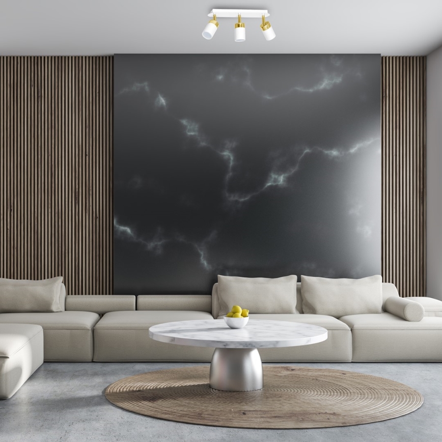 Usmerjeno stropno svetilo JOKER 3xGU10/25W/230V belo/zlato