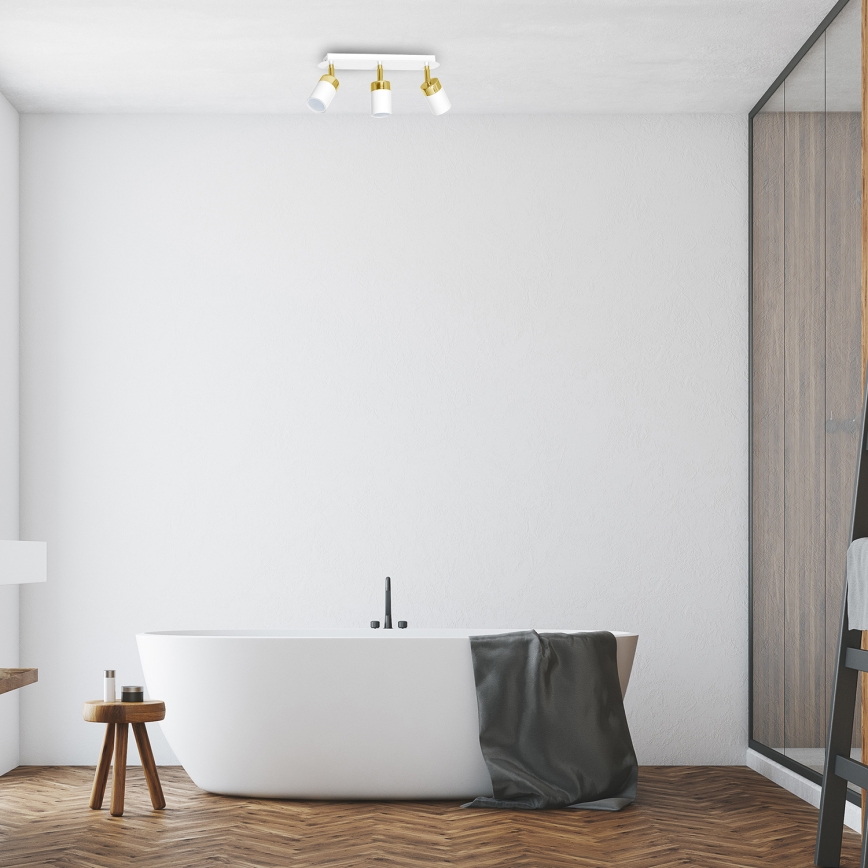 Usmerjeno stropno svetilo JOKER 3xGU10/25W/230V belo/zlato