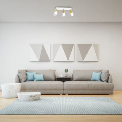 Usmerjeno stropno svetilo JOKER 3xGU10/25W/230V belo/zlato