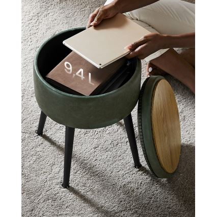 Usnjen tabure CORE, zelen