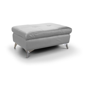 Usnjeni tabure SALERNO II 66x100 cm siva