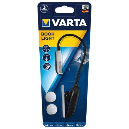 Varta 16618101421 - LED Namizna svetilka s sponko BOOK LIGHT LED/2xCR2032