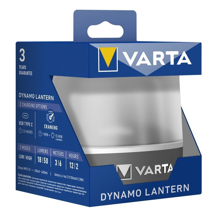 Varta 17670101111 - LED Polnilna svetilka DYNAMO LANTERN LED/5V 350 mAh IP54