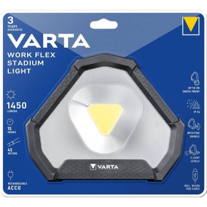 Varta 18647101401 - LED Prenosna svetilka WORK FLEX LED/12W/5V 5200 mAh IP54