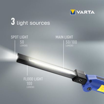 Varta 18649101401 - LED Polnilna baterijska svetilka WORK FLEX F20R LED/5V IP54