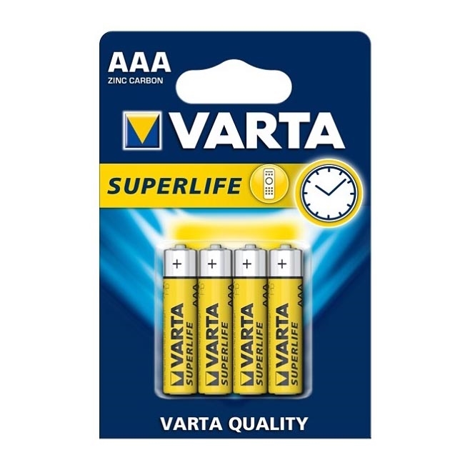 Varta 2003 - 4 kom Cink-ogljikova baterija SUPERLIFE AAA 1,5V