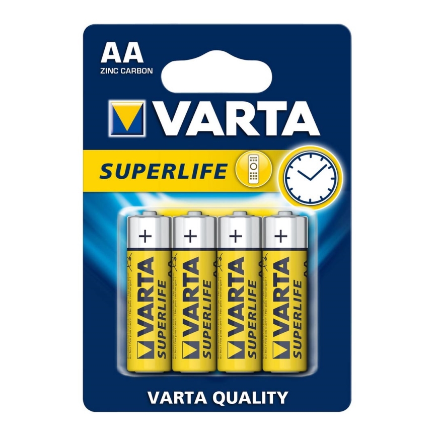 Varta 2006 - 4 kom Cink-ogljikova baterija SUPERLIFE AA 1,5V